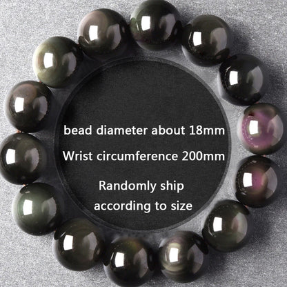 Pulsera budista de obsidiana arcoíris