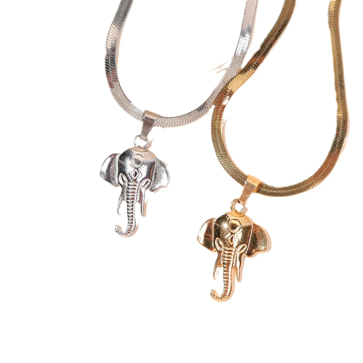 Cabeça de elefante lâmina corrente colar para mulheres punk mulher pingente longo aço inoxidável hiphop colares gargantilha moda 2023