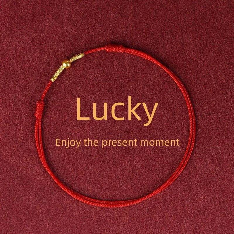 Moda simples sorte vermelho pulseiras para mulheres e homens artesanal corda infinito koi pulseira ajustável riqueza jóias presente