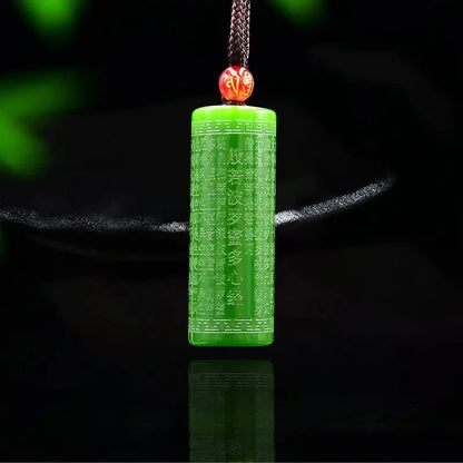 Jade coração sutra pingente esculpido moda amuleto budismo presentes femininos jadeite jóias natural pedra preciosa charme colar chinês