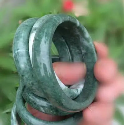 Pulseira de Pedra Preciosa de Jade Verde Natural Genuíno 54-64mm, Joias AAA