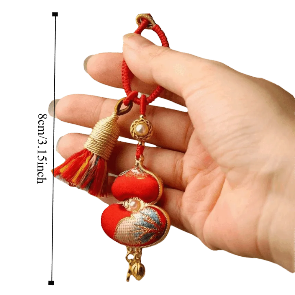 Pingente de cabaça brocado feito à mão bênção estilo chinês tecido borla saco pingente tradicional boa sorte pendurado ornamentos presentes