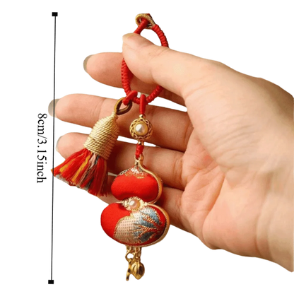 Pingente de cabaça brocado feito à mão bênção estilo chinês tecido borla saco pingente tradicional boa sorte pendurado ornamentos presentes