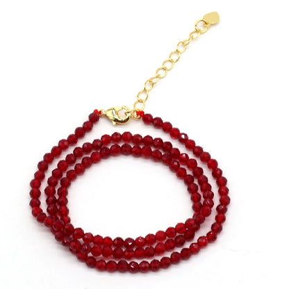 Gema Micro Facetada Colar Curto para Mulheres, Joias Finas, Contas Espinélio 1 Corda, Pulseira Feminina, Gargantilha de Festa