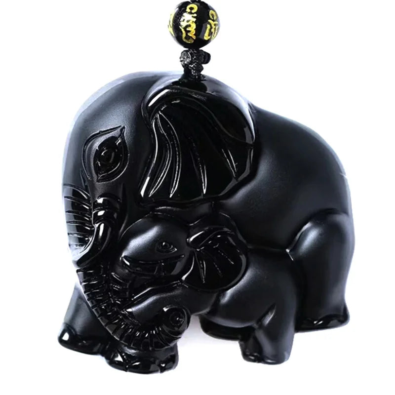 Collar de elefante de obsidiana
