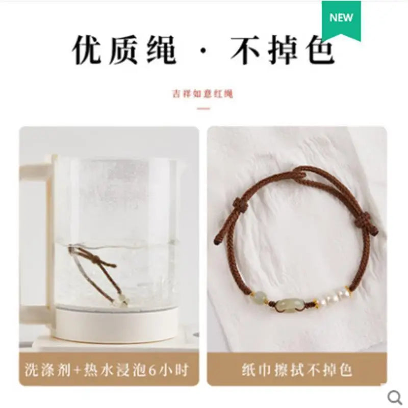 Hotan Jade Fivela Xia Hongsheng Pearl Ping uma Pulseira de Tecido Sorte Presentes de Férias Femininos