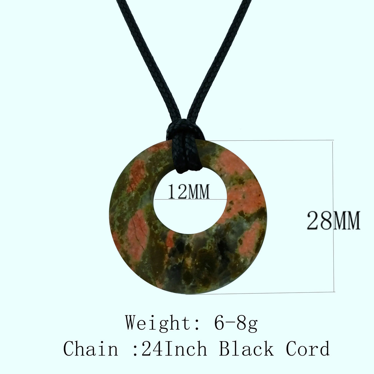 28mm círculo donut cura cristais colar natural semi-precioso chakra pedra preciosa amuleto moeda da sorte donuts charme proteção