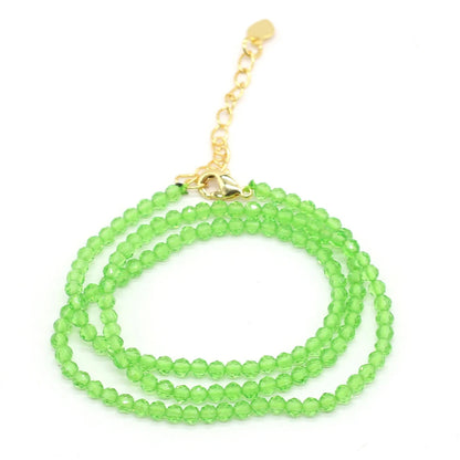 Gema Micro Facetada Colar Curto para Mulheres, Joias Finas, Contas Espinélio 1 Corda, Pulseira Feminina, Gargantilha de Festa