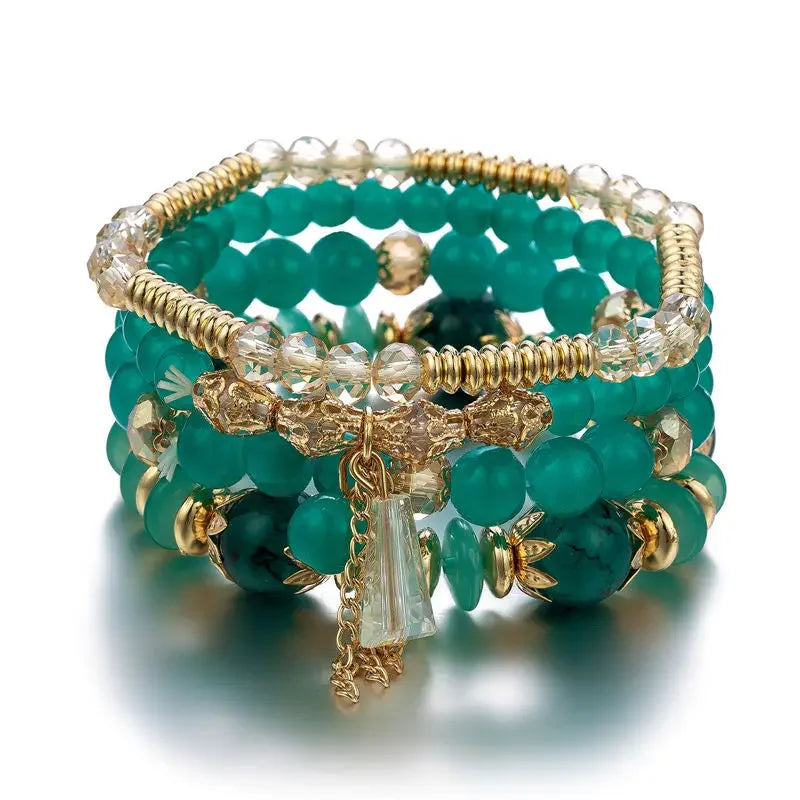 Set Mosaico · Cuatro Pulseras de Vidrio