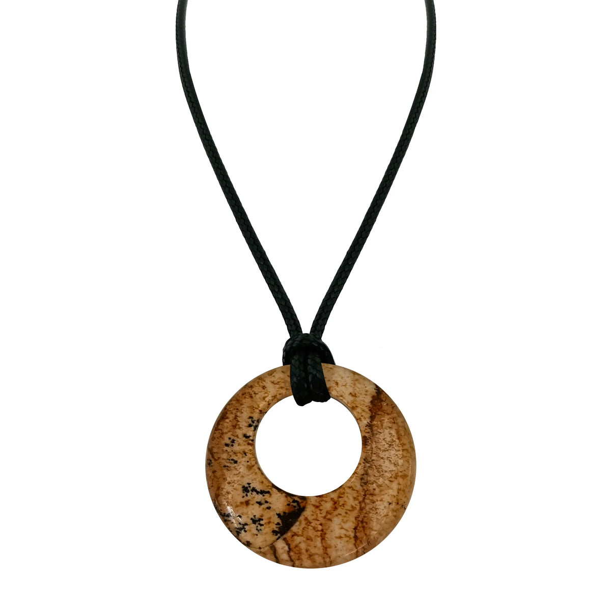 28mm círculo donut cura cristais colar natural semi-precioso chakra pedra preciosa amuleto moeda da sorte donuts charme proteção