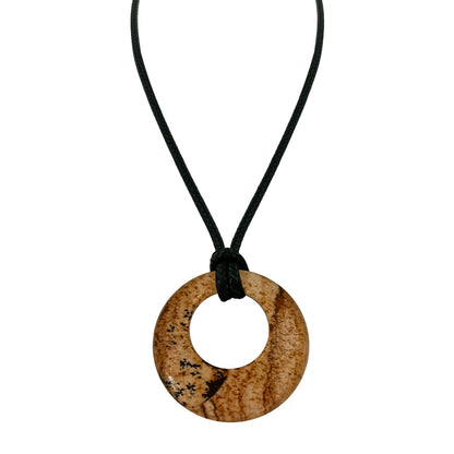 28mm círculo donut cura cristais colar natural semi-precioso chakra pedra preciosa amuleto moeda da sorte donuts charme proteção