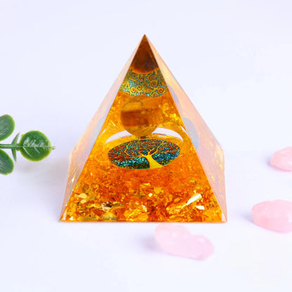 Pirámide Loto · Orgonita Decorativa