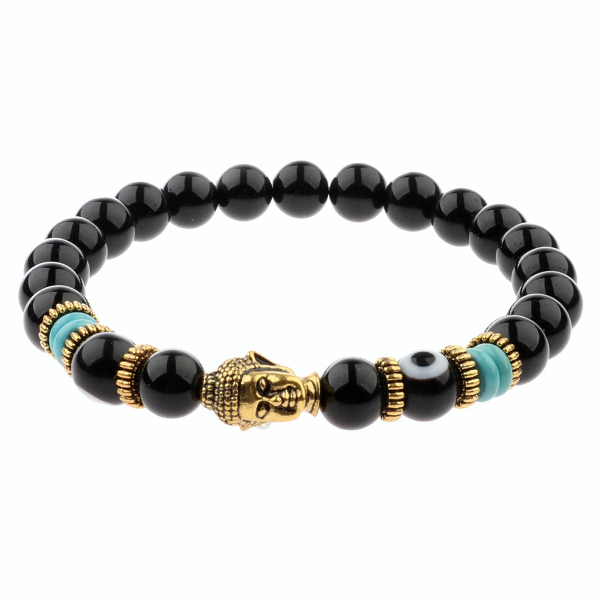 Pulsera de Buda y ojo turco de 10 mm