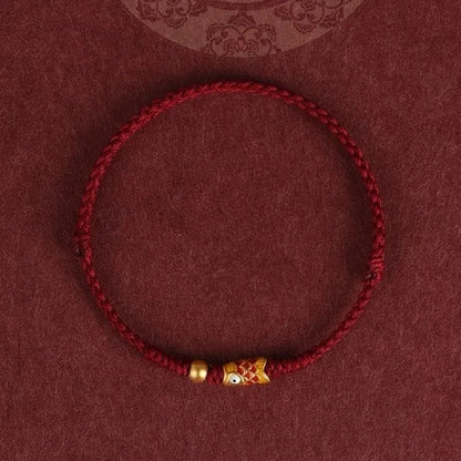 Pulseira Lucky Bead de Cobre trançado à mão, corda vermelha, fivela simples, original étnico, acessório feminino, casal