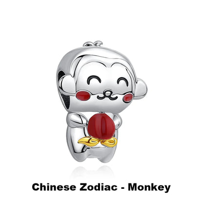 Charms Originais de Prata Esterlina 925, Pingente de Gato da Sorte, Boneca Japonesa, Presente de Ano Novo, Pulseiras e Colares para Mulheres, Joias