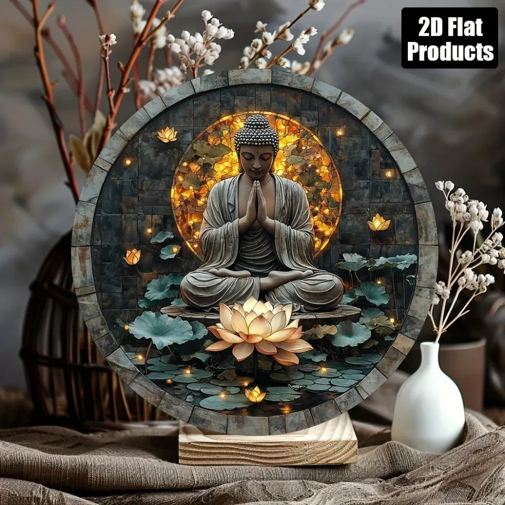 Cuadro Buda Loto · Impresión Circular