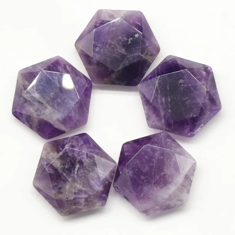 Conjunto de 10 estrellas de piedra tallada