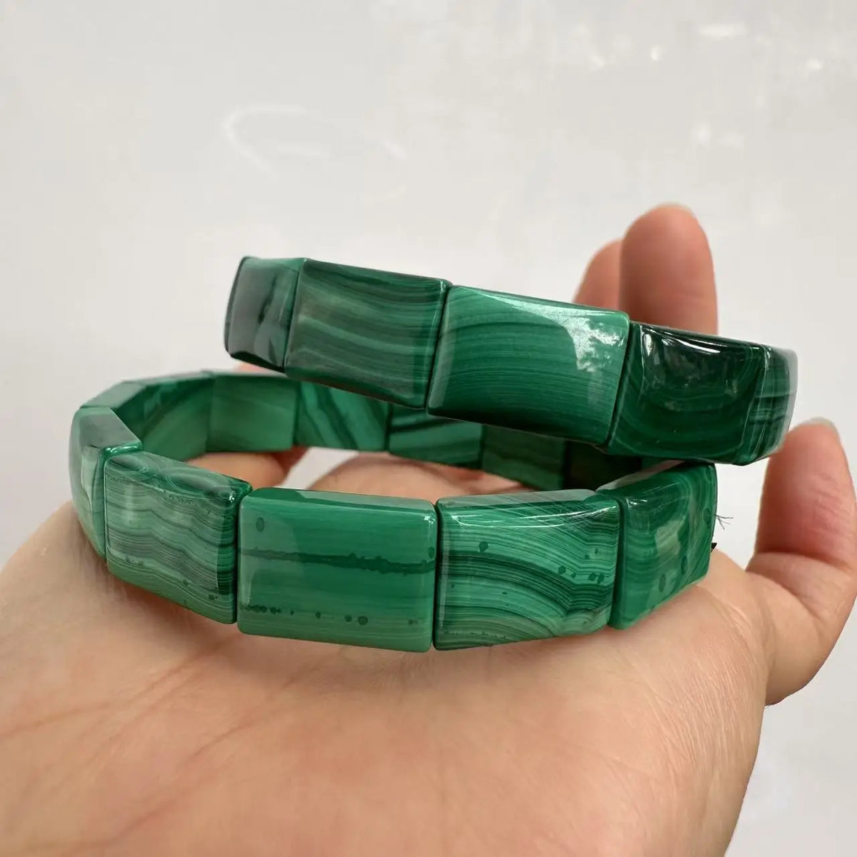 Genuíno a ++ natural verde malaquita contas pulseira para homens e mulheres presente do dia dos namorados atacado