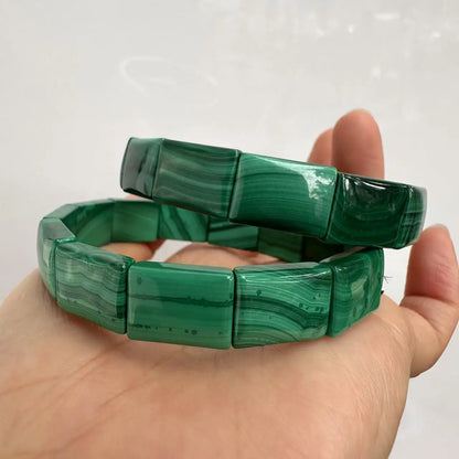 Genuíno a ++ natural verde malaquita contas pulseira para homens e mulheres presente do dia dos namorados atacado