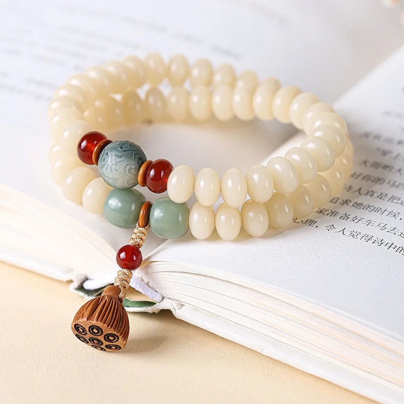 Pulsera de dos vueltas con cuentas de ábaco