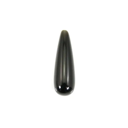 1 peça de obsidiana em formato de gota meio perfurada 7x23mm