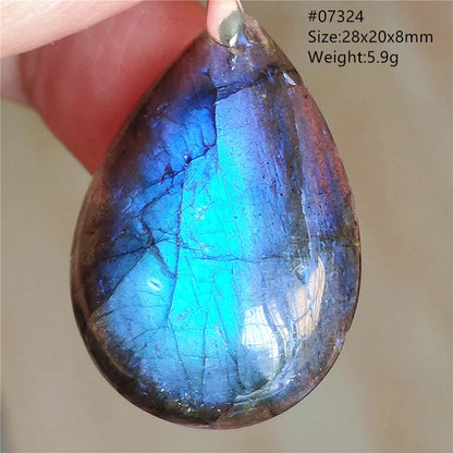 Colgante ovalado de labradorita azul