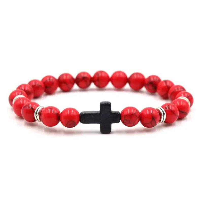 Pulsera Fe · Cuentas con Cruz