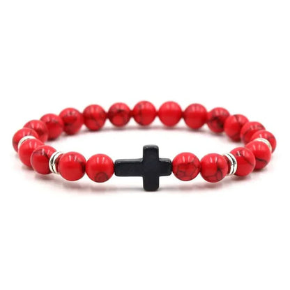 Pulsera Fe · Cuentas con Cruz