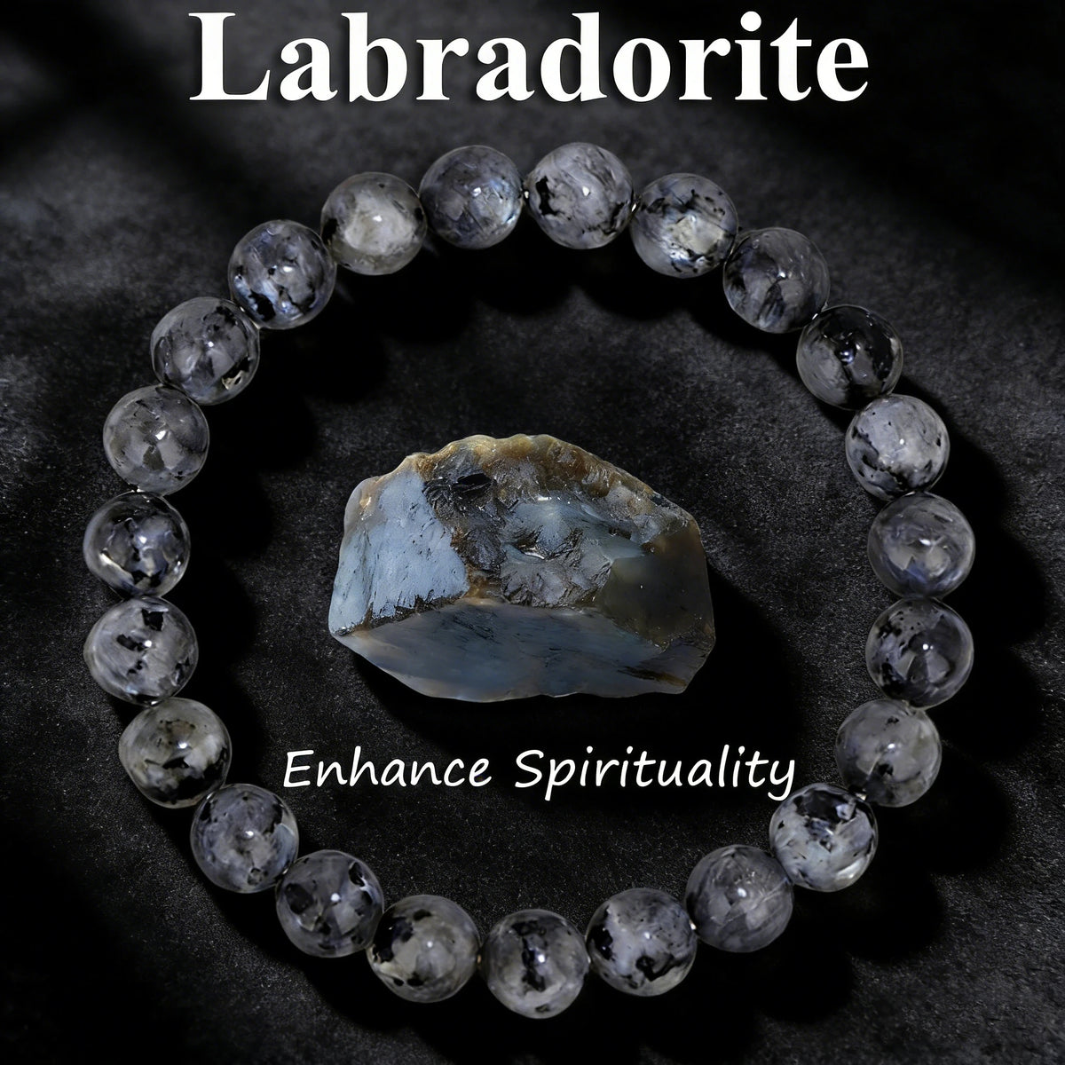 Pulsera Medianoche · Cuentas Pulidas