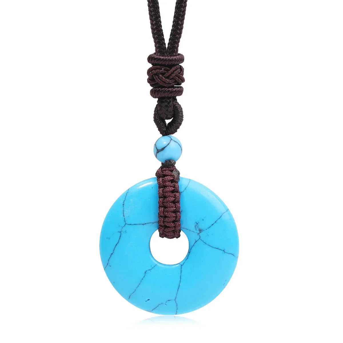 Pedra natural ametista olho de tigre colar pingente moda masculina e feminina colar paz nó chinês colar presente