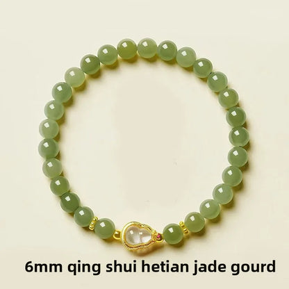 Pulsera Pixiu de jade verde de 8 mm
