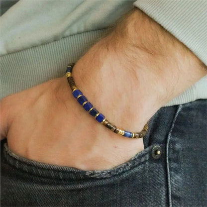 Pulsera de lapislázuli y ojo de tigre