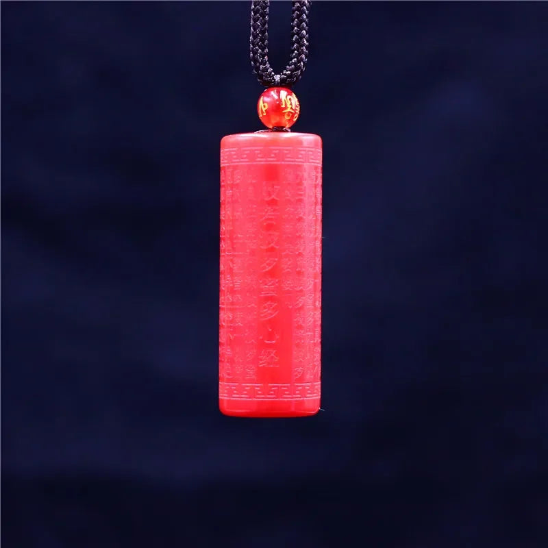 Jade coração sutra pingente esculpido moda amuleto budismo presentes femininos jadeite jóias natural pedra preciosa charme colar chinês