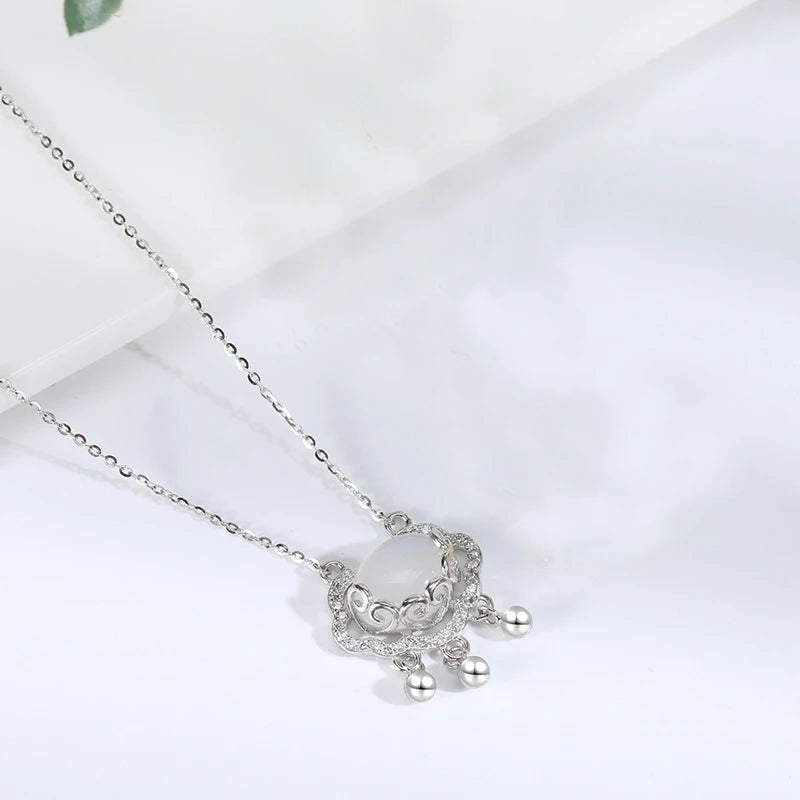 Colares de prata esterlina 925 para mulheres, com pingente de jade, cor dourada, corrente ajustável, joias de luxo, presente romântico.