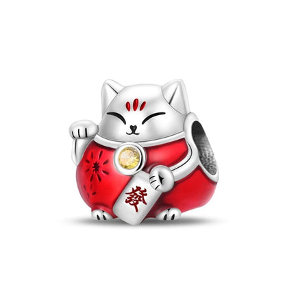 Original 925 prata esterlina encantos grânulo china ano novo vermelho encantos nova boneca pingente fecho aberto caber multi estilo pulseira original