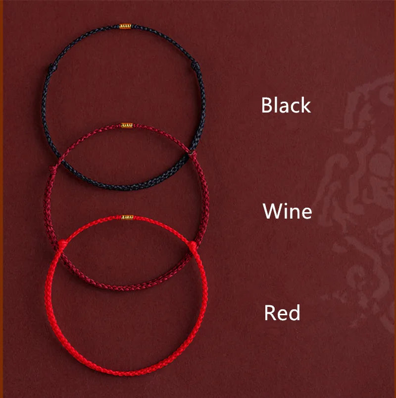 Pulseira Lucky Bead de Cobre trançado à mão, corda vermelha, fivela simples, original étnico, acessório feminino, casal