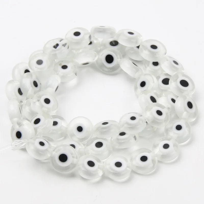 8mm 48 pçs contas de vidro natural liuli pulseira olho contas frisado pulseira feminino masculino jóias amuleto mal nazar olho charme