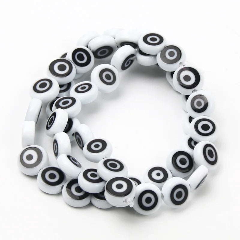 8mm 48 pçs contas de vidro natural liuli pulseira olho contas frisado pulseira feminino masculino jóias amuleto mal nazar olho charme