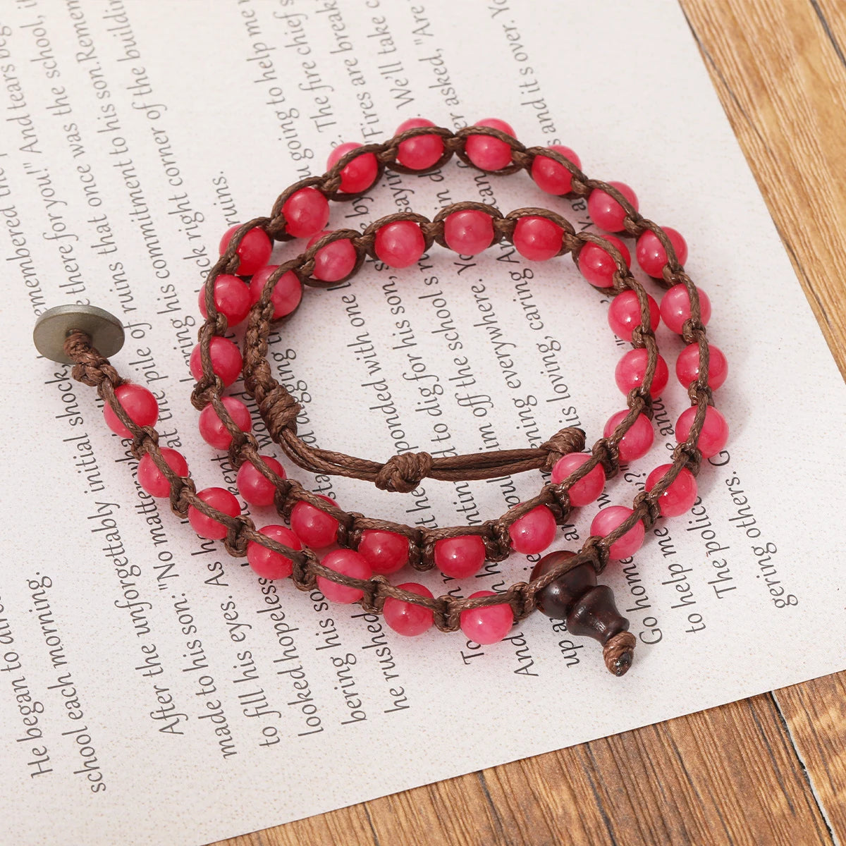 Pulsera Trama Mineral · Cuentas de 6 mm