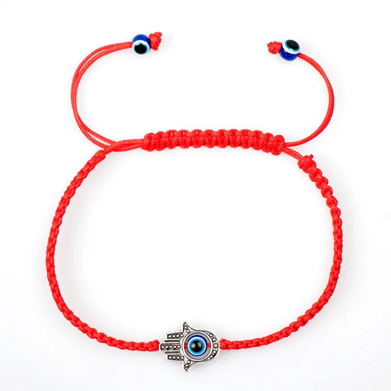 2-12 pçs artesanal mau olhado pulseira de corda vermelha para amante proteção amuleto da sorte e amizade trança corda pulseira jóias presente