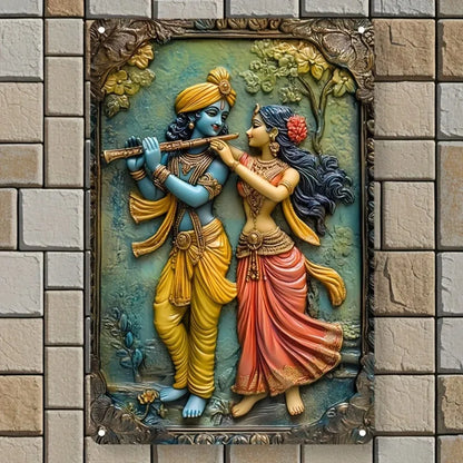 Cuadro Krishna y Radha · Impresión Vertical