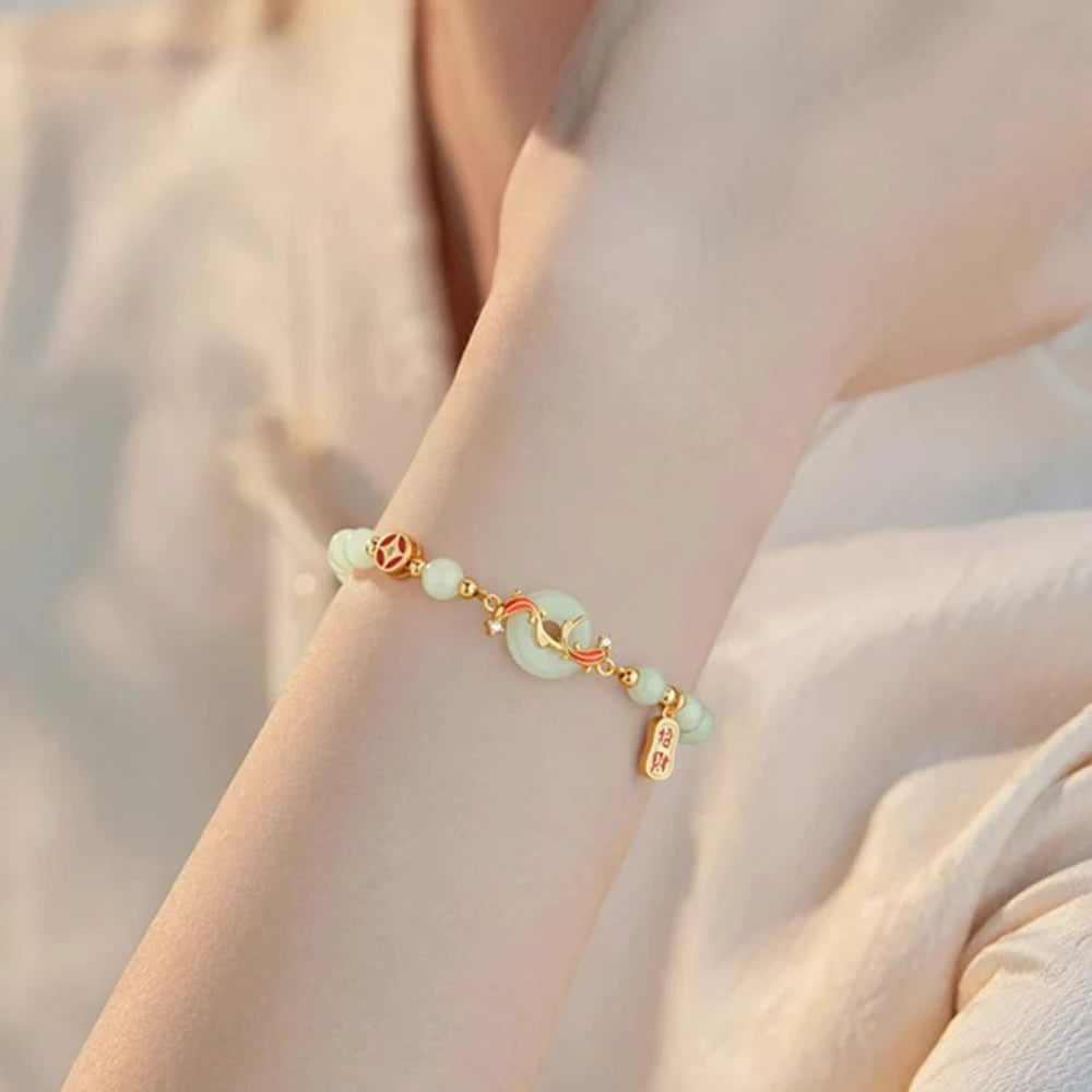 Namorada presente do feriado hetian jade senhoras pulseira novo luxo de alta qualidade verde pérola mão contas cordas presente mão jóias
