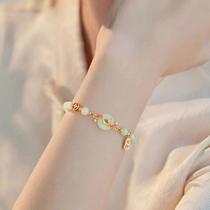 Namorada presente do feriado hetian jade senhoras pulseira novo luxo de alta qualidade verde pérola mão contas cordas presente mão jóias