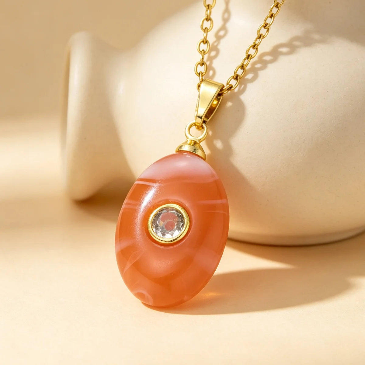 1 unidade de colar gargantilha redondo com pingente de strass colorido e efeito de pedra de imitação oval em resina, estilo Ins, com zircônia, joia.