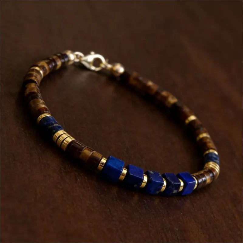 Pulsera de lapislázuli y ojo de tigre