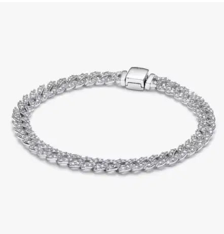 Pulseira de corrente elíptica aberta, trançada, com design de arco-íris, em prata esterlina 925, para mulheres, ideal para festas e casamentos, joia fina.