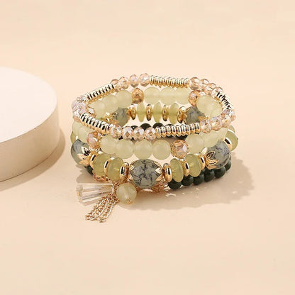 Set Mosaico · Cuatro Pulseras de Vidrio