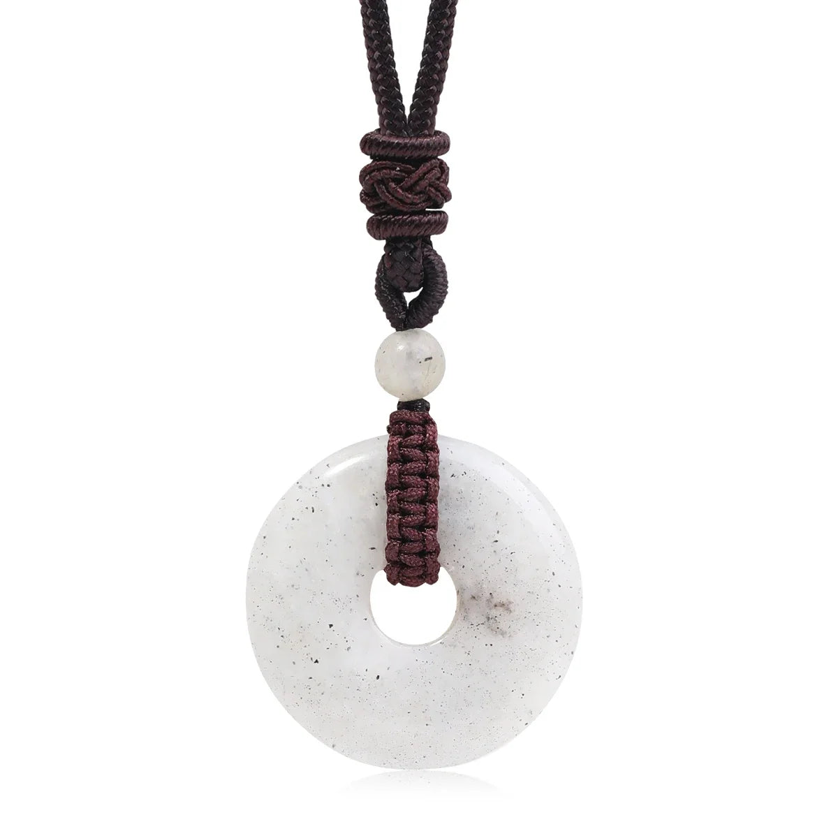 Pedra natural ametista olho de tigre colar pingente moda masculina e feminina colar paz nó chinês colar presente