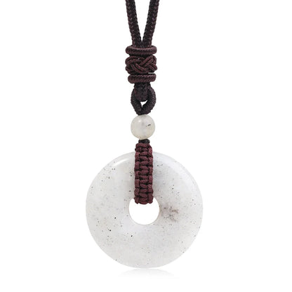 Pedra natural ametista olho de tigre colar pingente moda masculina e feminina colar paz nó chinês colar presente