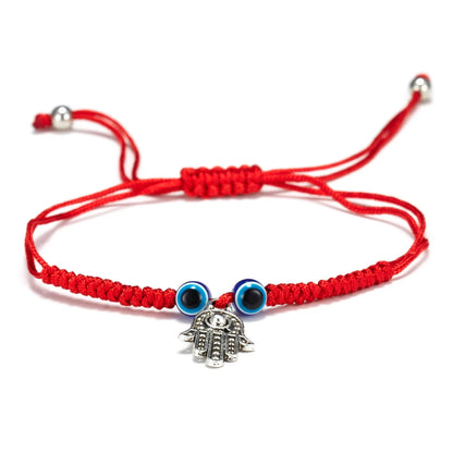 Hamsa Mão Ajustável Pulseiras de Cordas Vermelhas para Mulheres, Pulseira Turca Sorte Olho do Mal, Amuleto Trançado, Presente Da Jóia
